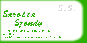 sarolta szondy business card